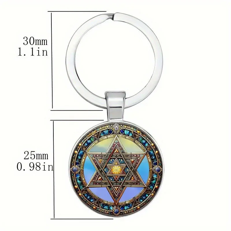 jewish keychain Star of David Keychain Hexagram Israel Jewish David Star Key Ring Stainless Steel Bag Car Accessories Amulet Jew