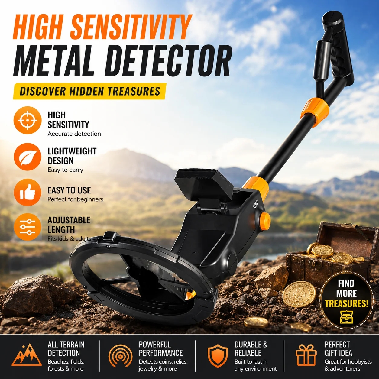 Gold Hunter Underground Metal Detector High Sensitivity Coil Pinpointer Professional Gold Finder Outdoor Treasure Hunt Scanner