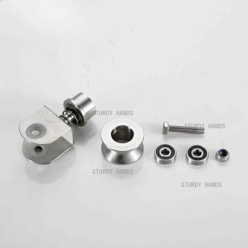 H V U-shaped 16mm 304 stainless steel spring fixed track lifting pulley industrial hardware accessories