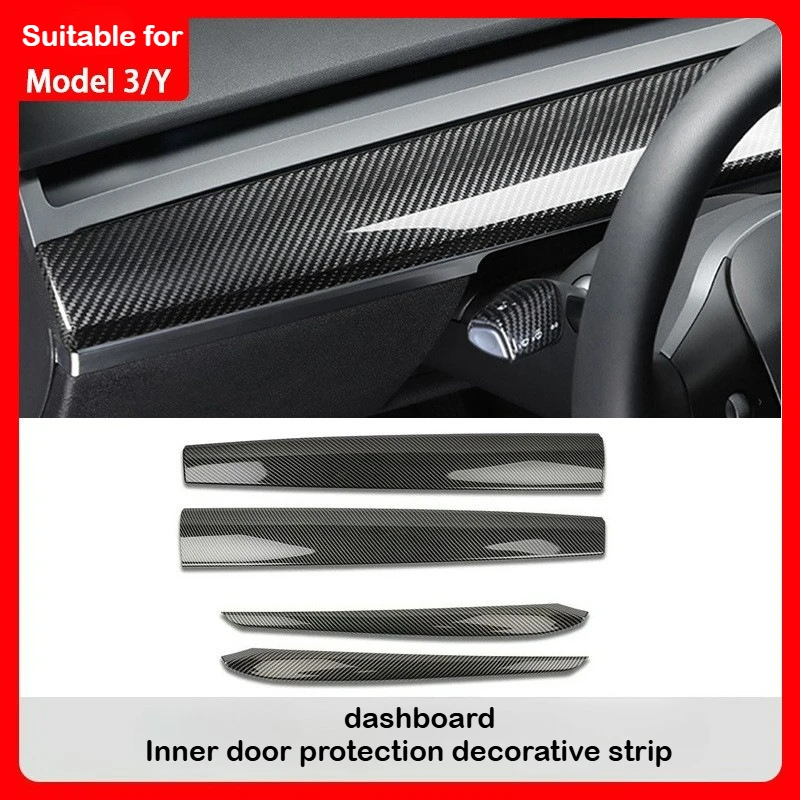 

Suitable for Tesla Model 3/Y Refreshed Center Console Dashboard Long Strip Inner Door Trim Interior Modification