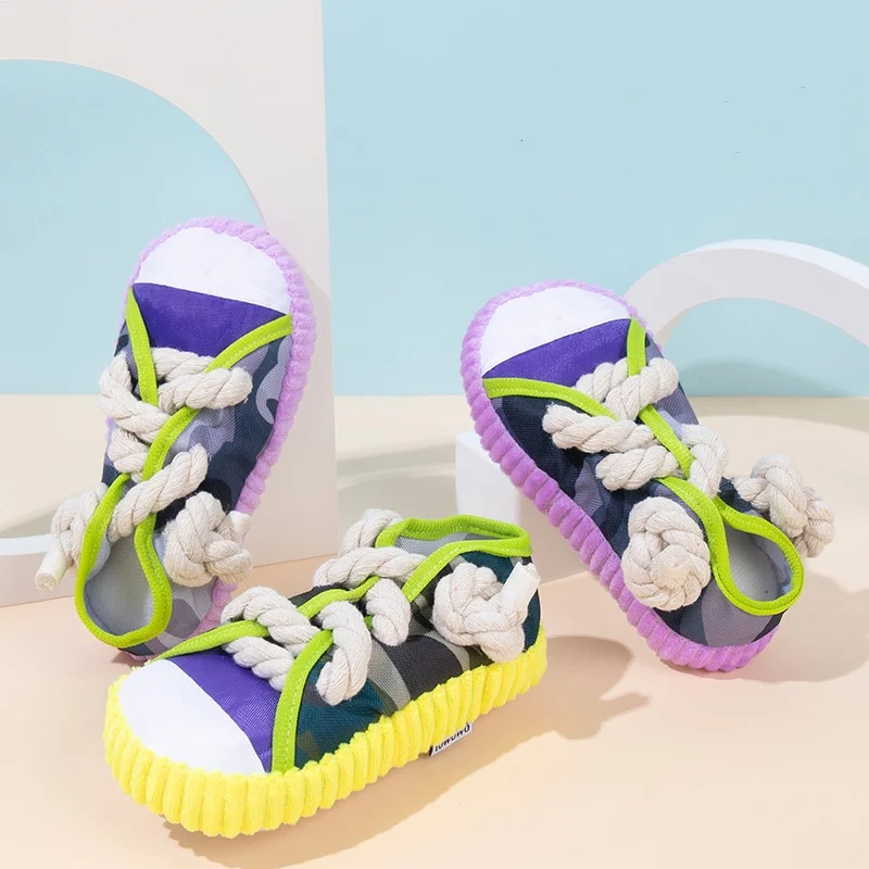 ของเล่นสุนัข นอตกันกัด รองเท้าแตะ การเปล่งเสียง ฝึกลูกสุนัข การสิ้นเปลืองความแข็งแรงทางกายภาพ การบดฟัน และการบรรเทาอาการปวด