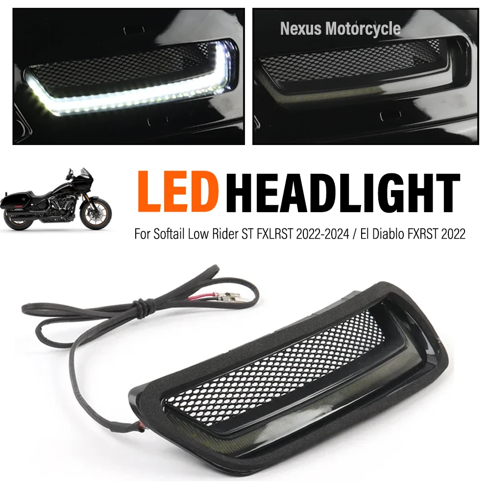 

NEW Motorcycle White Tracer Black Vent Accent 2022 2024 Fit For Harley Softail Low Rider ST El Diablo FXRST FXLRSTLED Headlight