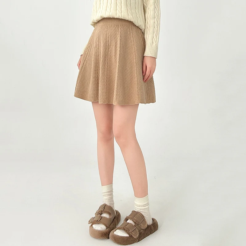 Outono inverno mini saia de malha feminina 2025 coreano cintura alta uma linha saias para mulher estilo preppy cinza saia plissada senhoras