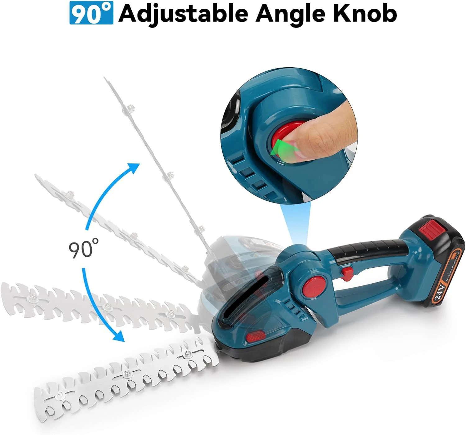 2-in-1 200MM Elektrische Heckenschere Handgeführter Rasenmäher Gartenschere Elektrowerkzeug für Makita 18V Akku – Detail 3