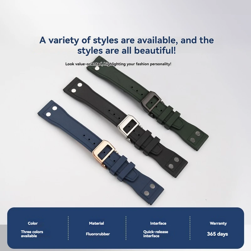 20/21/22mm Quick-Release FMK Fluorocarbon Rubber Strap for IWC Pilot’s Watch “Le Petit Prince” Mark XVIII Bronze Men’s Watch