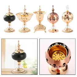 Simple And Hollow Design Incense Burners Censer Holder with Lid for Tea House Yoga Studio Decoration