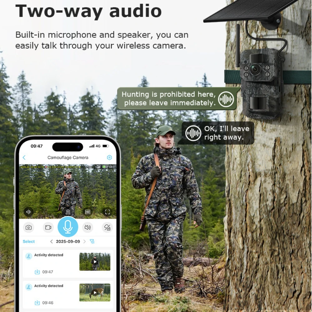4G ソーラー式ハンティングカメラ、3MP HD 野生動物カメラ、GPS 追跡カメラトラップ、ナイトビジョンリモートセキュリティ追跡カメラ