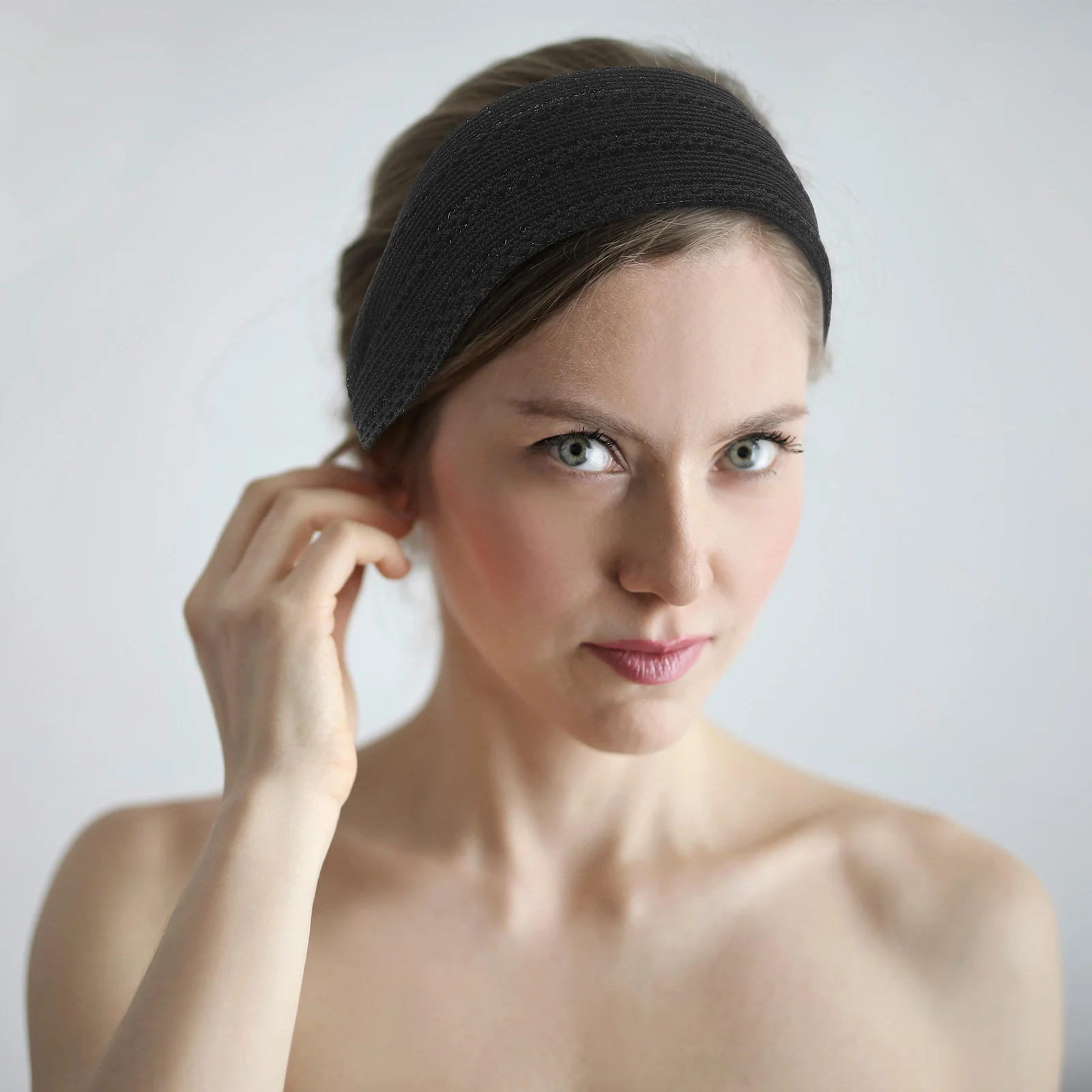 

Mesh Wide Headband For Women Anti-Slip Breathable Black Hairband Styling Tool Hair Accessories Wide Headbands For Women