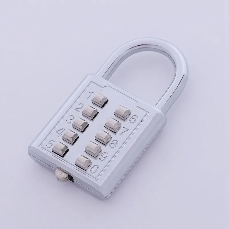 Anti-Theft Button Combination Padlock Digit Push Password Lock Zinc Alloy Security Lock Suitcase Luggage Coded Lock Cupboard Cab