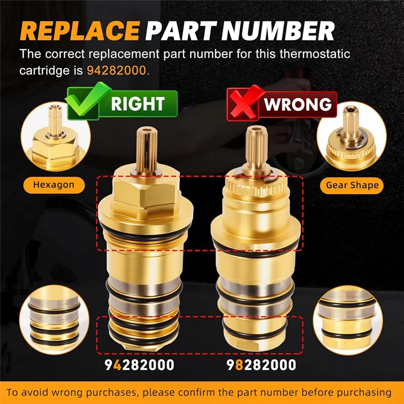 AT43-خرطوشة ترموستاتي نحاسية 94282000 3/4 بوصة لاستحمام Hansgrohe Ecostat لصمامات الدش البيئية وحشو الحوض #4