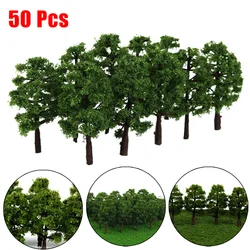 50Pcs Model Trees Train Railroad Micro Landscape Layout Diorama Scale Tree 7cm Decorate Building Model Roadway For Gift