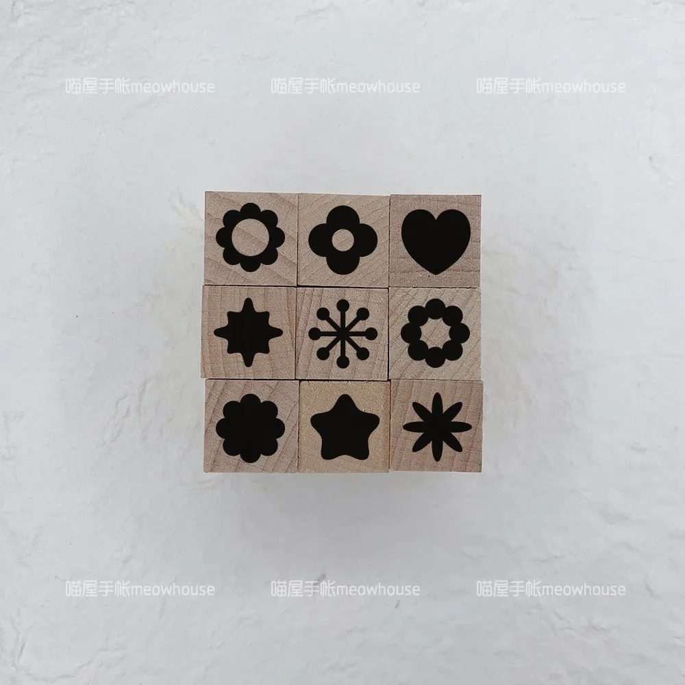 Einfache Mini-Holzstempel mit geometrischen Formen, Punkt- und Kreuzmuster für Hobo-Journal, Scrapbooking, Dekoration, DIY-Bastelarbeiten und Schreibwaren – Detail 3