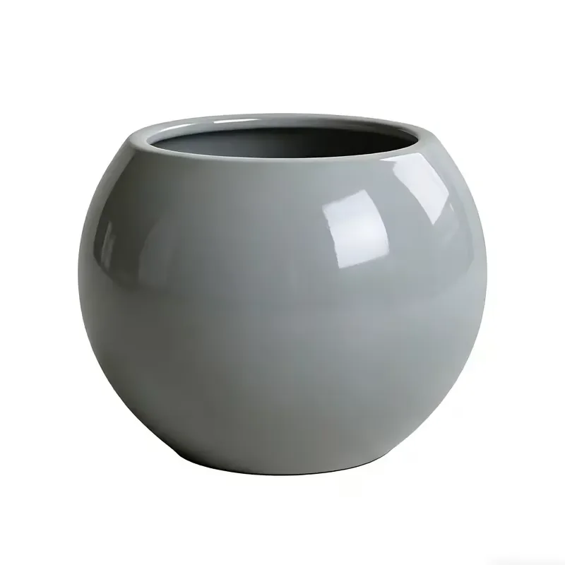 for Modern Large FRP Planter Glossy White Flower Pot Lightweight Waterproof UV Resistant for Home Hotel Mall Outdoor Garden