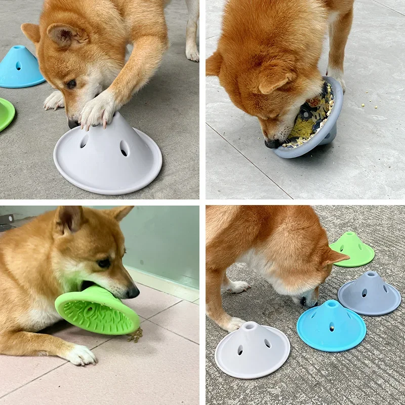 

Slow Eating Bowl Dog with Silicone Pet Hiding and Leaking Toy Licking Puzzle Dog Bowls Slow Feeder Puppy Accessories Для Собак