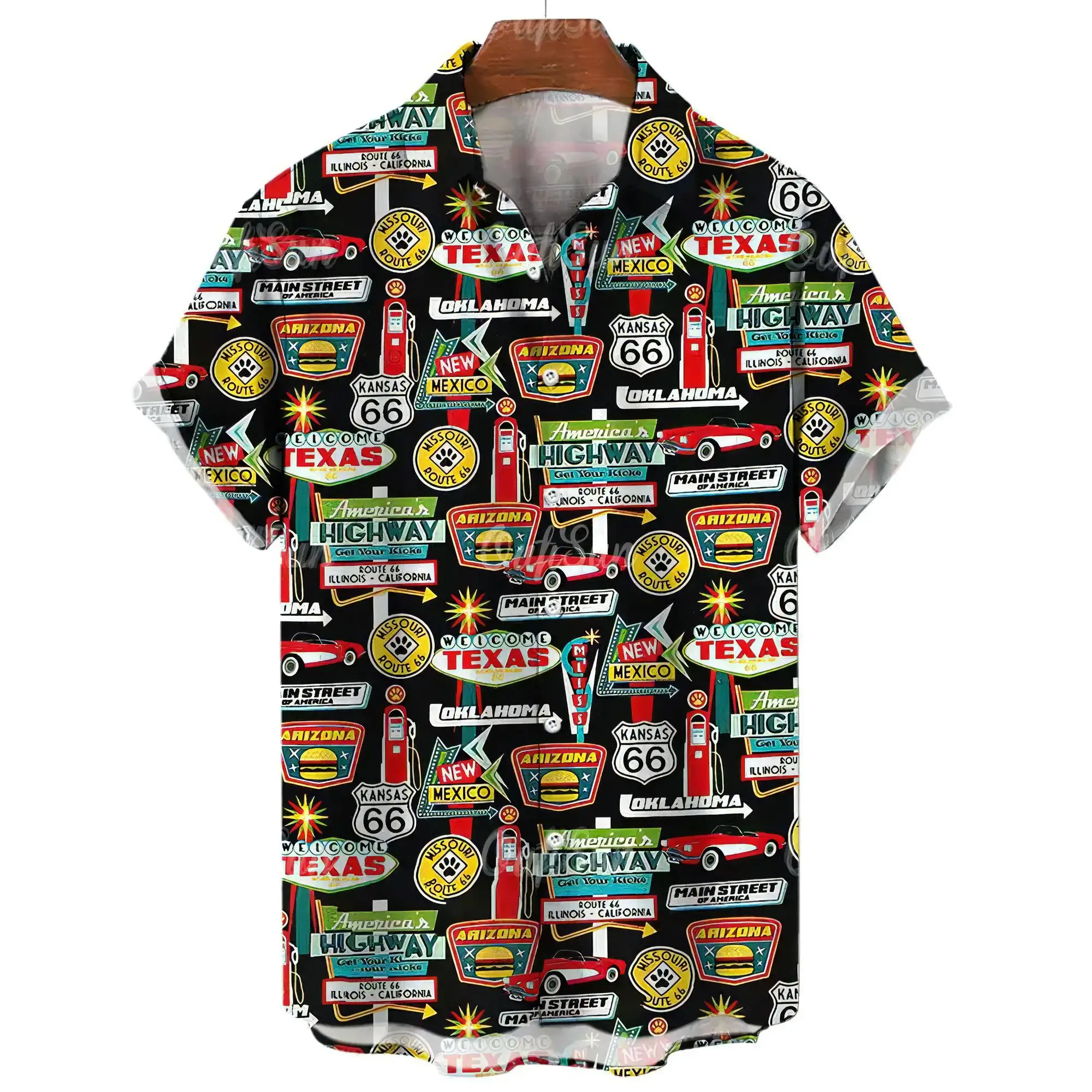 Рисунок 4 - Route 66, мужские рубашки с 3D принтом