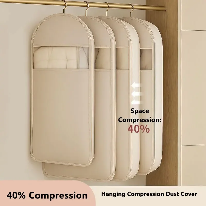Hanging Clothes Storage Bag Down Jacket Compression Dust Cover Garment Protector Bag Wardrobe Suit Coat Hanging Garment Bag