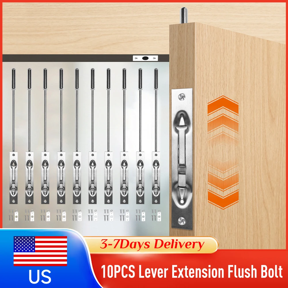 

10PCS Lever Extension Flush Bolt Solid Stainless Steel Lever Latch for Metal Doors Aluminum Doors Exterior Interior Doors New ﻿