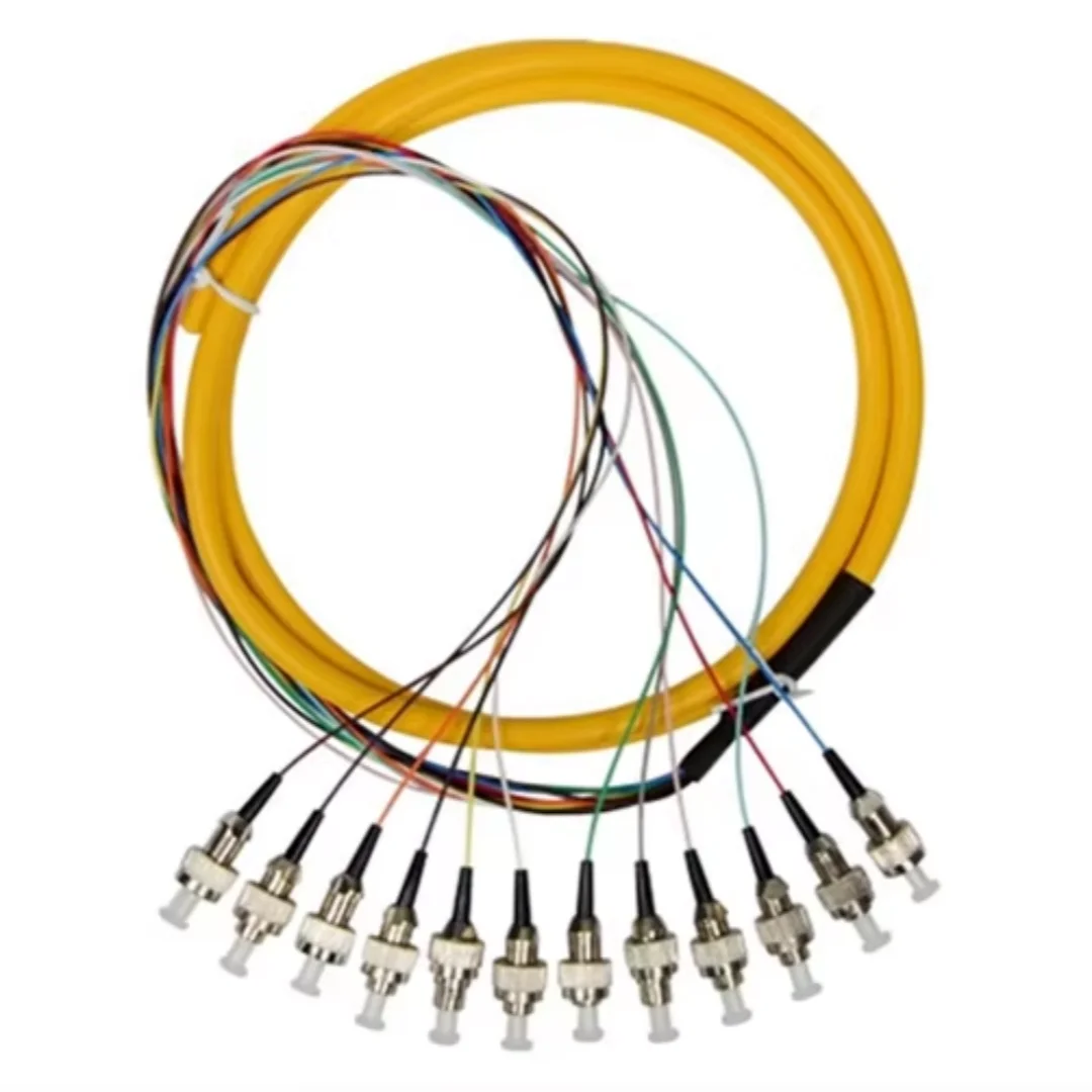 

bundle fiber pigtails 12port FC 1.5M SM optical fiber G652D cable A class ferrule ftth FC UPC connector factory supply ELINK