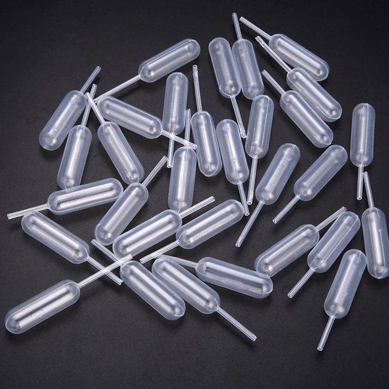 50pcs/Set 4ml  Transparent Droppers Straw Dropper Disposable Straw School laboratory teaching supplies