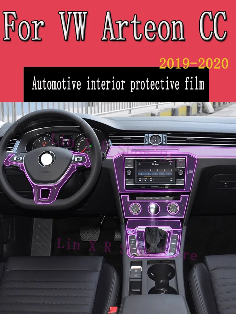 

For VW Arteon CC （2019-2023）Car Gearbox Panel Film Dashboard Protective Sticker Interior Screen Anti-Scratch Accessories