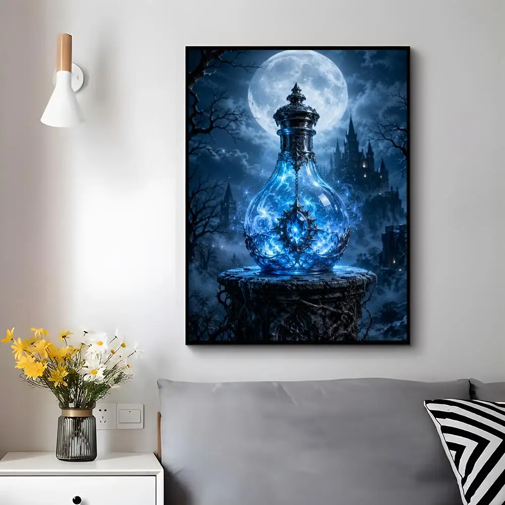 h-Halloween Potion Bottle Poster Modern Luxury Wall Poster Home Decor Space Enhancer