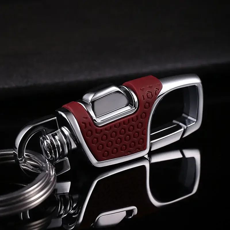 Simple Double Switch Keychain Metal 360 Degrees Rotatable Key Holder Rings Buckle Fashion Men's Luxury Car Keyring