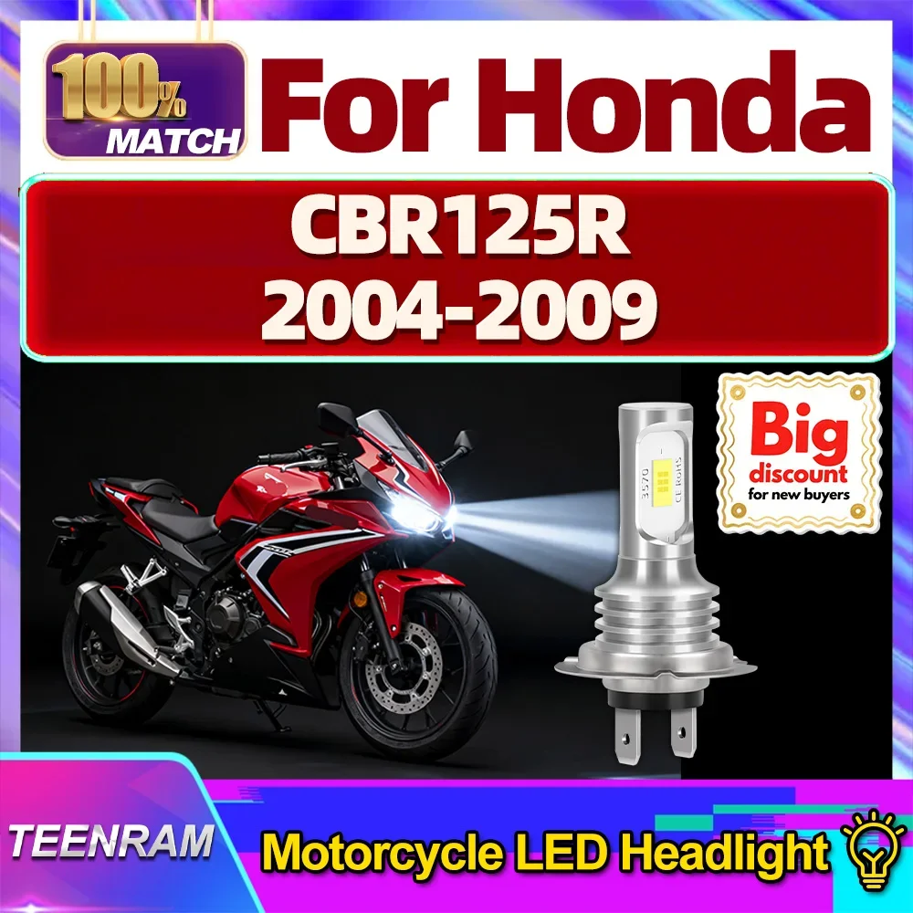 Roadsun Upgrade Motorcycle LED Headlight Bulbs Hi/Lo Motorbike Headlamp Ampoules For Honda CBR125R 2004 2005 2006 2007 2008 2009