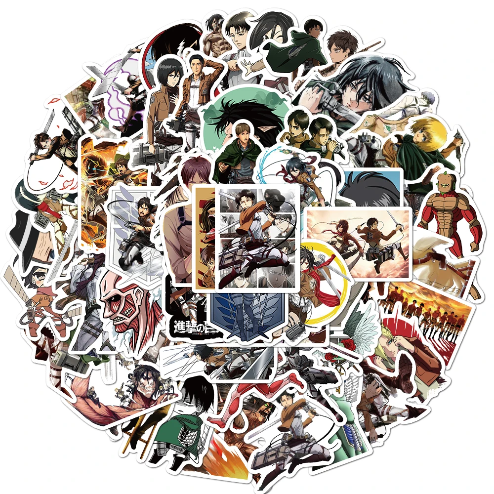 100pcs Anime Attack on Titan Graffiti Stickers DIY Phone Guitar Laptop Notebook Suitcase Cup Waterproof Sticker Kids Toy