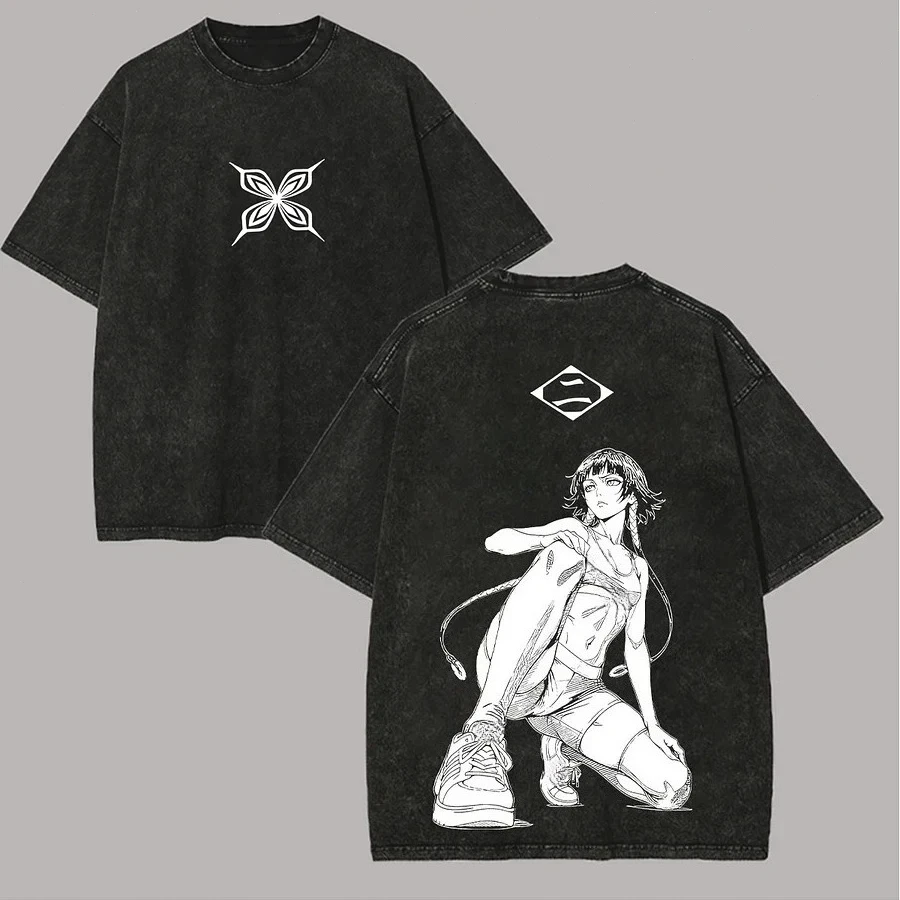 Bleach New Model personality Clothes Oversized Unisex Streetwear Trendy Cotton Vintage Loose Retro Fashion high quality Couples