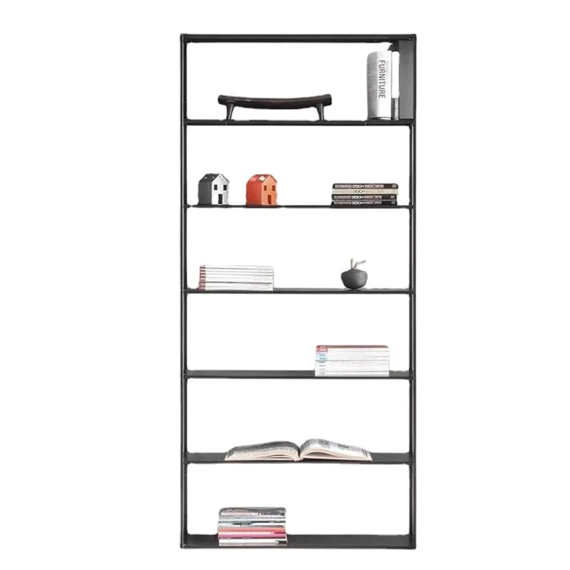 

Bookshelf Nordic shelf Simple wrought iron against the wall Living room multi-layer floor-to-ceiling display Storage shelf Offic