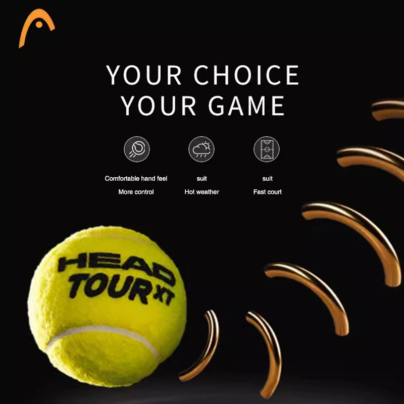 HEAD-pelotas de tenis profesionales, pelota de tenis de entrenamiento de competición, alta resistencia elástica, TOUR XT, 3 piezas por Lata