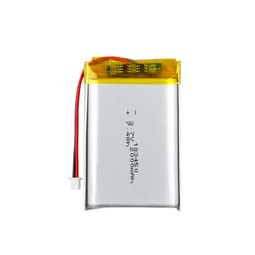 3.7V 2000mAh battery Lithium Polymer Li-Po Rechargeable Batteries 103450 For Mp3 GPS PSP phone power bank electronic Battery
