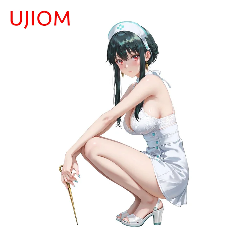 UJIOM Yor Forger Eye Catching Squatting Wall Sticker Occlusion Scratch PVC Alluring Waifu Decal Chic Window Vestibulec Decor