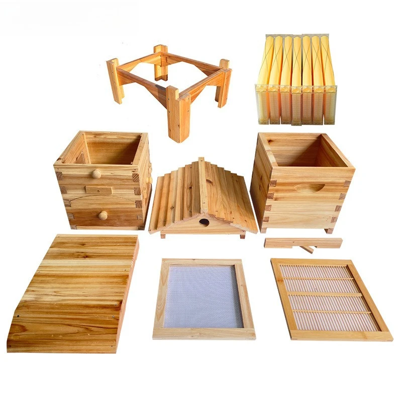 Auto Flow Beehive Full Set Automatic Bee Hive Box Honeycomb Frame Beekeeping Tools Equipment for Beekeeper Apiary Honey Harvest