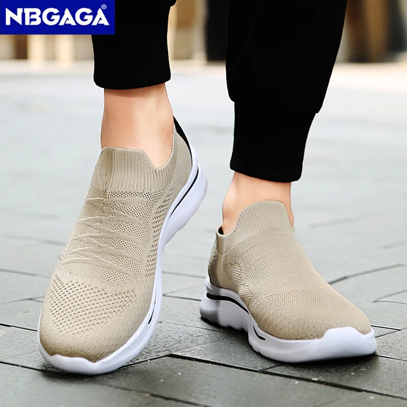 Sneakers Men Breathable Casual Shoes Man Mesh Outdoor Non Slip Sports Shoes Slip On Men Fitness Jogging Plus Size 39-44