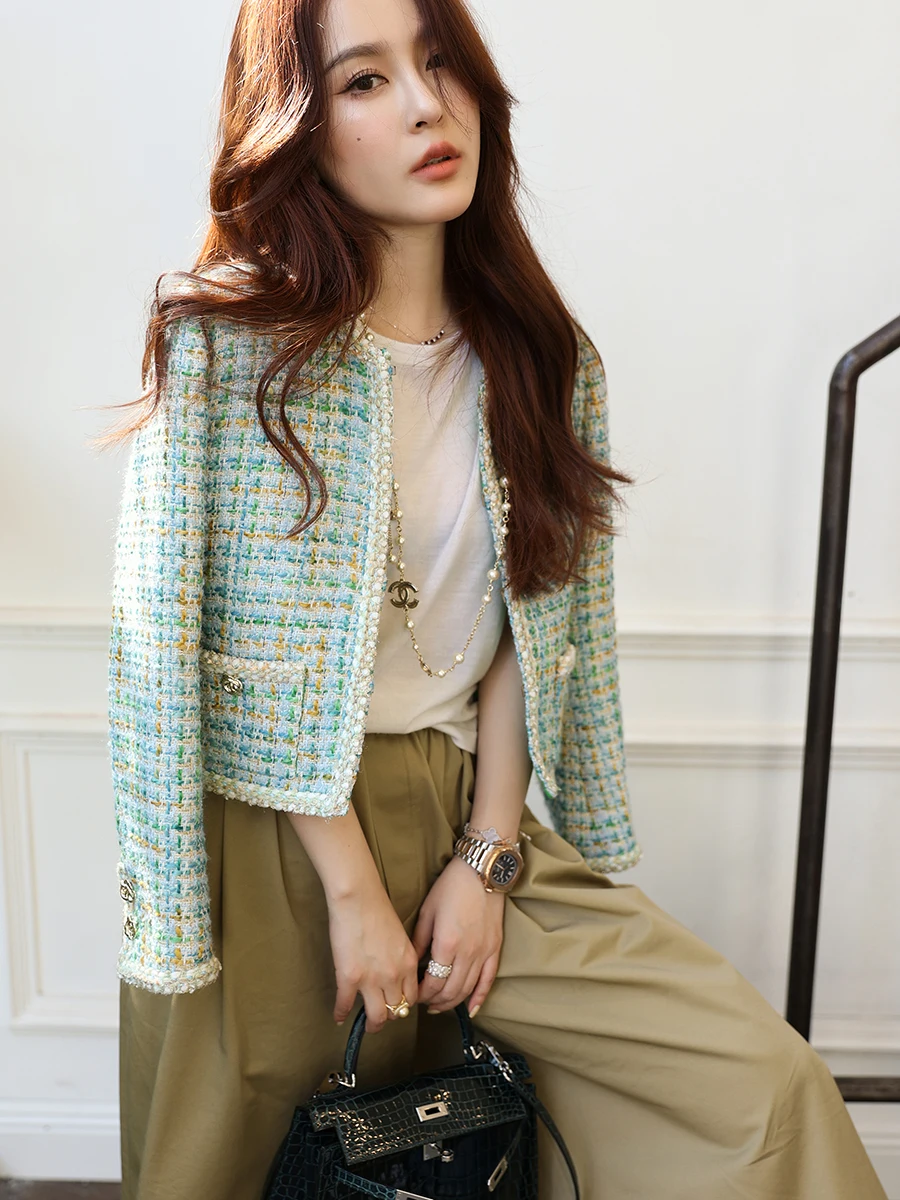 

Yum Star, летняя цветная серия, верхняя одежда Thiened ort, женская модная круглая куртка с подкладкой, весна 2023, длинный све