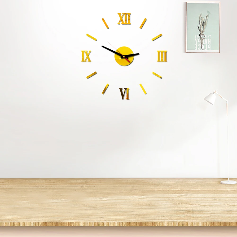 

Large Acrylic Wall Clock Modern Silent Decorative For Living Room Bedroom Bathroom Office Classroom Home Decor Red