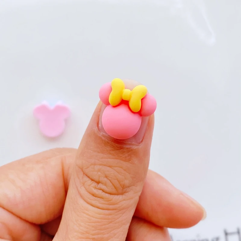 30Pcs New Mini Cute 14mm Animal Rat Head Series Flat Back Resin Cabochons Scrapbooking DIY Jewelry Craft Decoration Accessorie