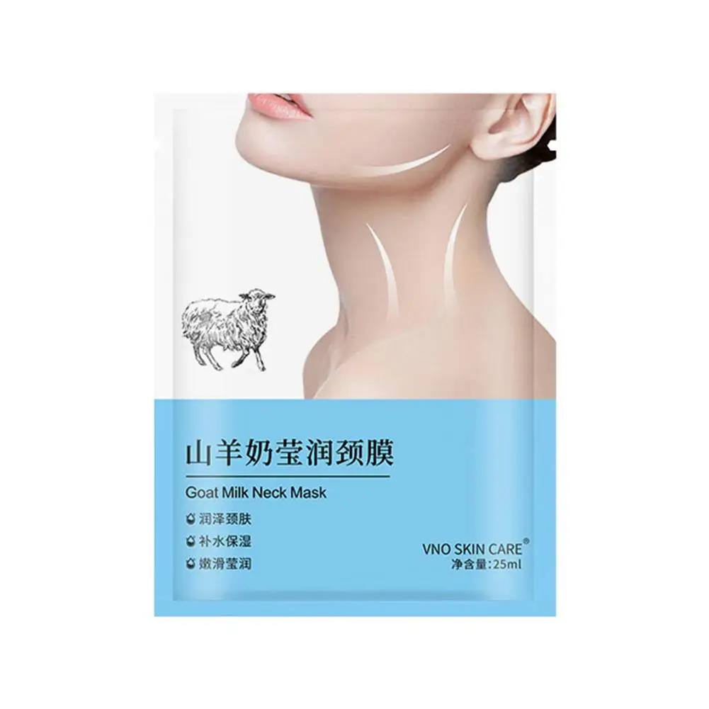 Maschera per il collo al latte di capra collagene rassodante antirughe sbiancante maschera di bellezza Lift Care Neck rassodante idratante Anti-età pelle N0W6