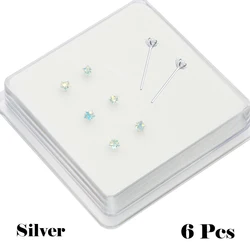 Sterling Silver 925 Five-pointed Star 3.0mm Zircon Nose Nail Fashion Womens Jewelry Nose Stud Nez Pircing Nariz Joyería Corporal
