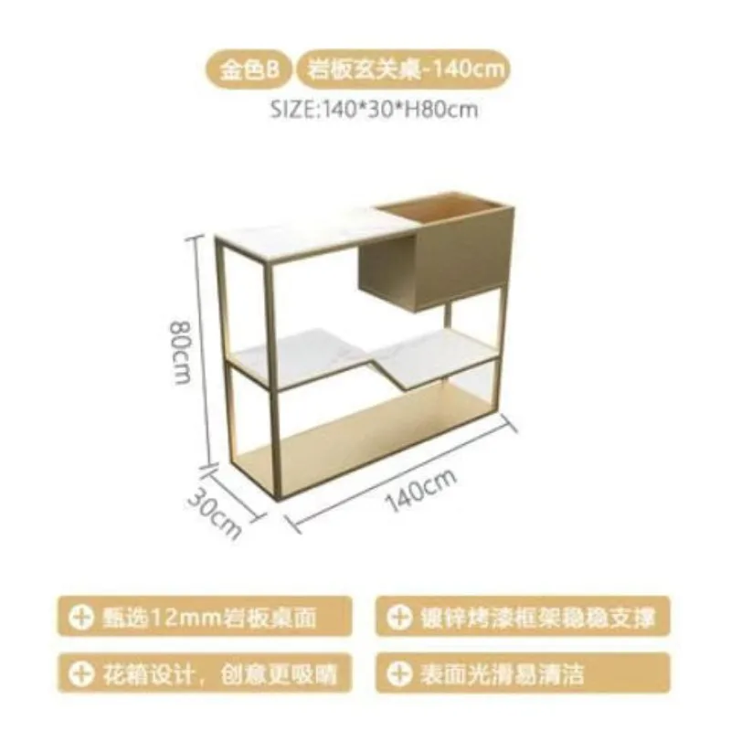 

Light luxury creative entrance table, minimalist marble shelf, new Chinese-style entry aisle, ultra-narrow living room flower