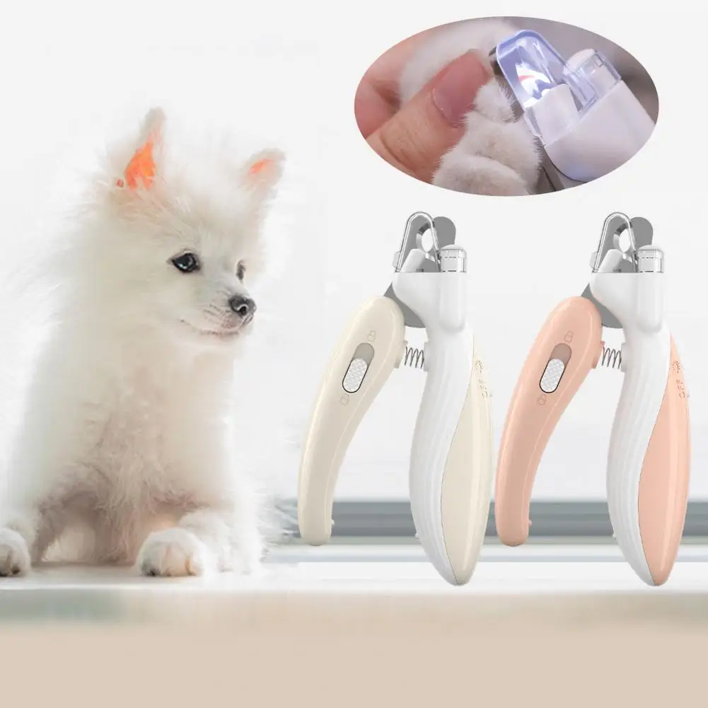 Pet Nail Clippers With Built-in LED Light Safety Guards Illuminated Pet Nail Clipper Pet Grooming Nail Care Tool For Dogs Cats