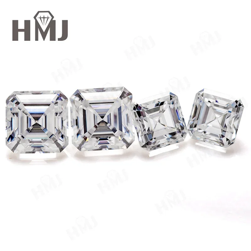 Moissanit-Stein Asscher-Schliff Brillantschliff 0,35-10 Karat Lebendiger Blau-Champagner-Farbton Lose Edelsteine Großhandel für Schmuckherstellung – Detail 7