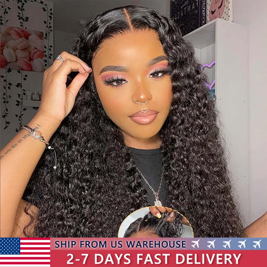 Wear And Go 6x4 5x5 Glueless Wig Human Hair Deep Wave Lace Closure Wig Brazilian Human Hair Cheap Hair For Women Water Wave Wig