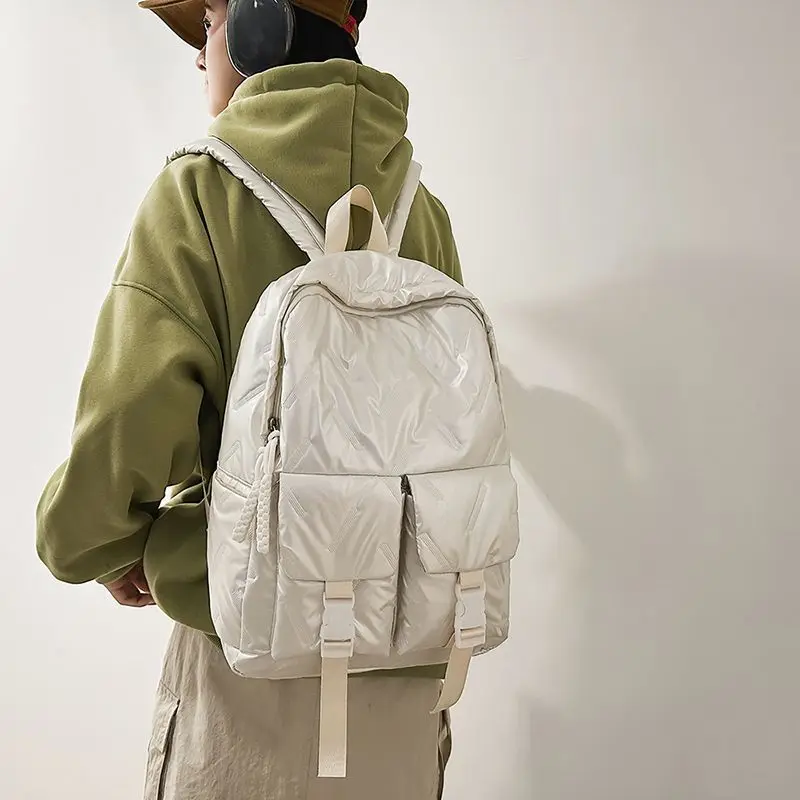 Backpack Women Autumn Winter New Fashion Cotton Filling Simple High-Capacity Backpack 2025