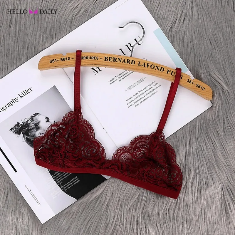 Lace Bra for Women Ultra Thin Sexy Lingerie Floral Embroidery Bralette Elastic Breathable Underwear Female Lingerie