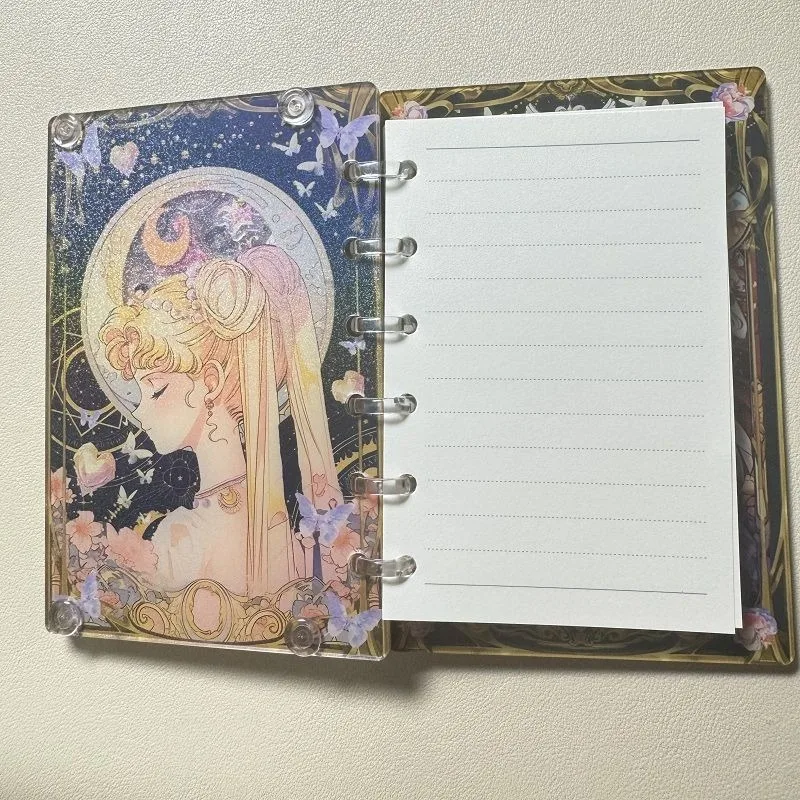 الفتيات القلب A7 الاكريليك يهز ملاحظات اليد ملاحظات فضفاضة ورقة الكتب هدايا ساخنة للطلاب الفتيات رائعة المحمولة كتاب بقعة السلع