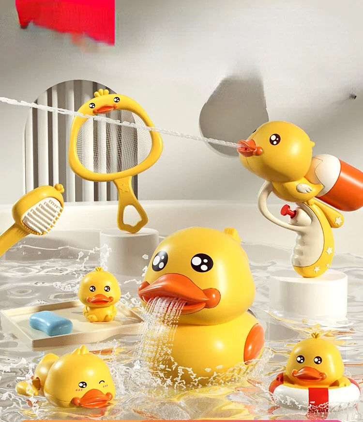 

Baby shower toy, baby shower, children playing in water, little yellow duck, boy swimming, little duck, girl