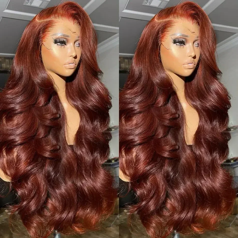 30 32 Inch Brazilian Reddish Brown 13x6 HD Lace Front Wigs Human Hair Body Wave 13x4 Closure Frontal Wig For Women On Sale