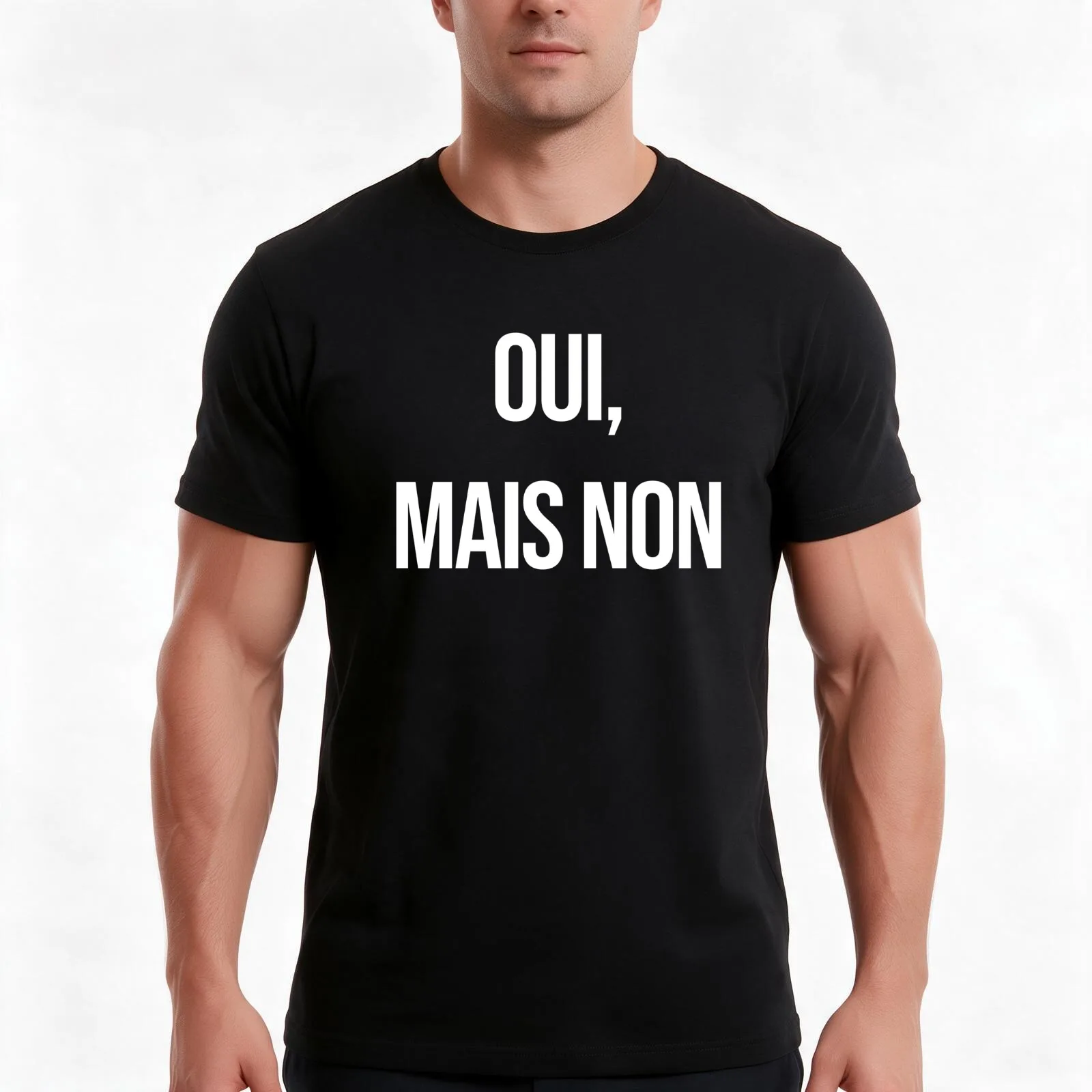 Oui mais Non - Non merci en fait Gift for French lovers I speak French T-Shirt, Summer Casual Cotton Tee, Vintage Graphic Print
